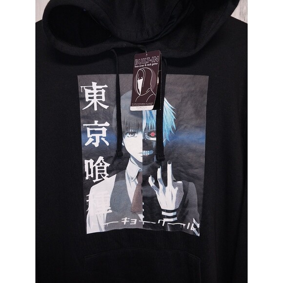 Anime Tokyo Ghoul Kaneki Ken Mask Hoodie Pullover Hooded Hot Topic Size Large - Picture 4 of 13